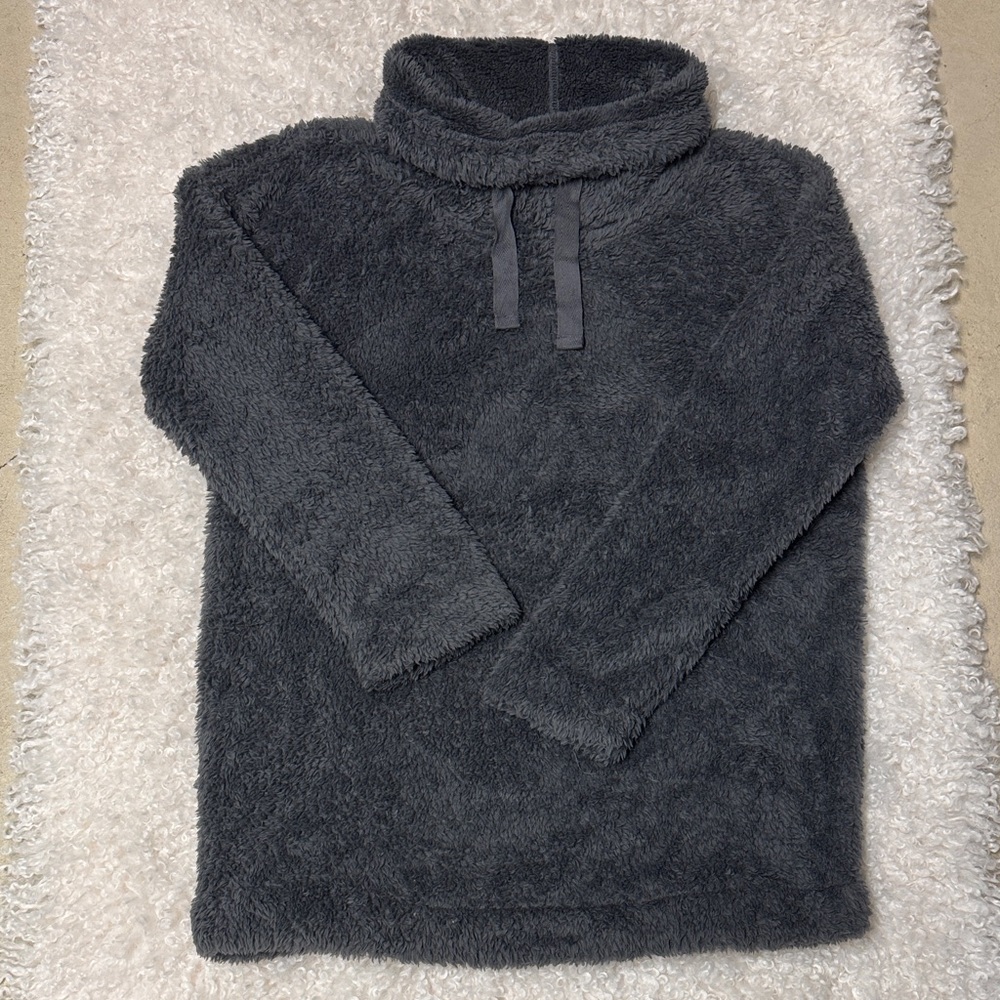 Old Navy Gray Sherpa Fleece Pullover